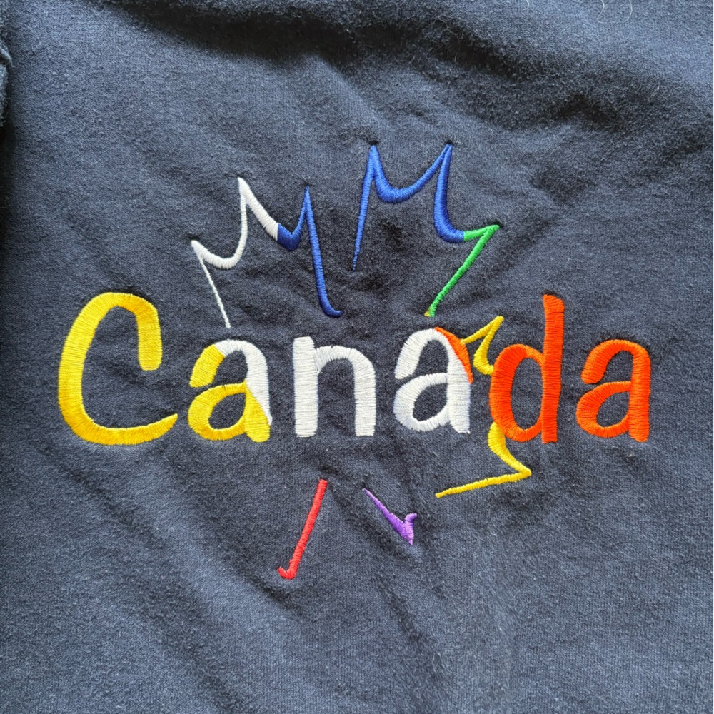 Gildan Navy Blue Canada Crewneck Sweater View 4